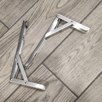 ZUOGANG Fold Bracket F8 - 19.5cm (Slim) Silver 2pcs