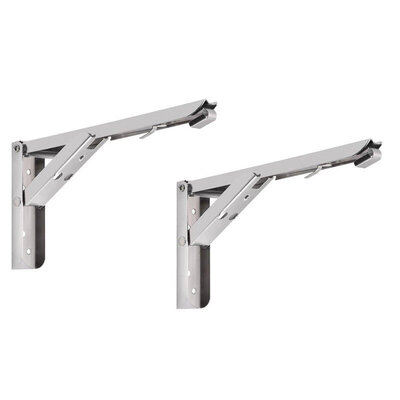 ZUOGANG Fold Bracket F14 - 34cm (Slim) Silver 2pcs