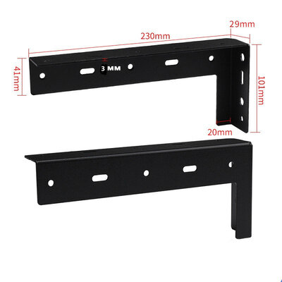 Jinrongda Bracket-MC 3mm 23cm (Black) 2pcs