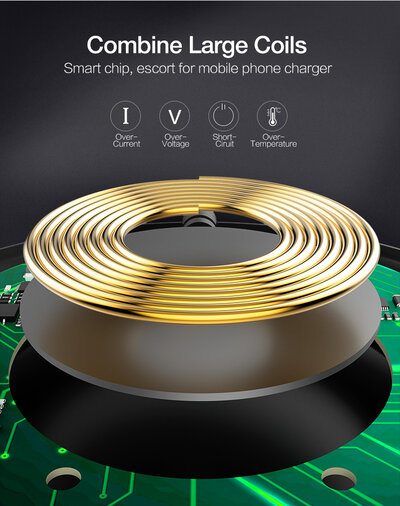 RAXFLY Qi Wireless Fast Charger 10W (IPX5) Black